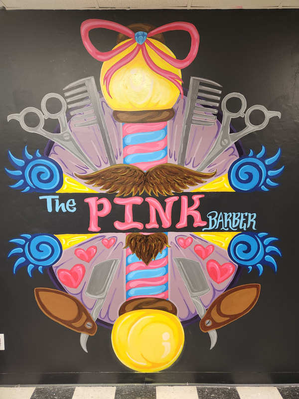 The Pink Barber - Mural by Become More at The Pink Barber in Independence MO