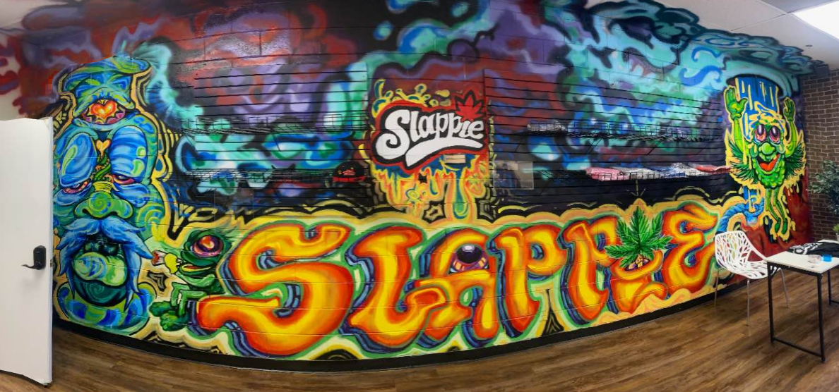 Slappie Mural by Become More for Slappie Smoke shop in Raytown MO