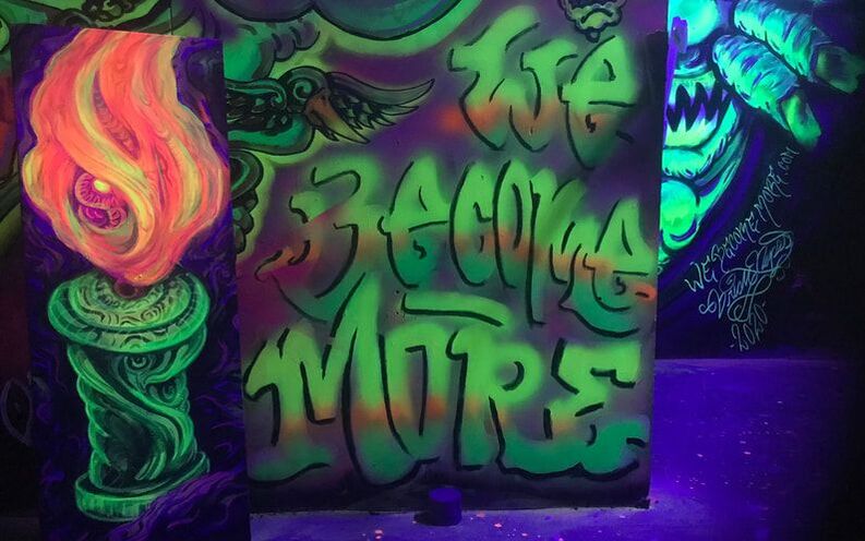 We Become More UV backlight mural