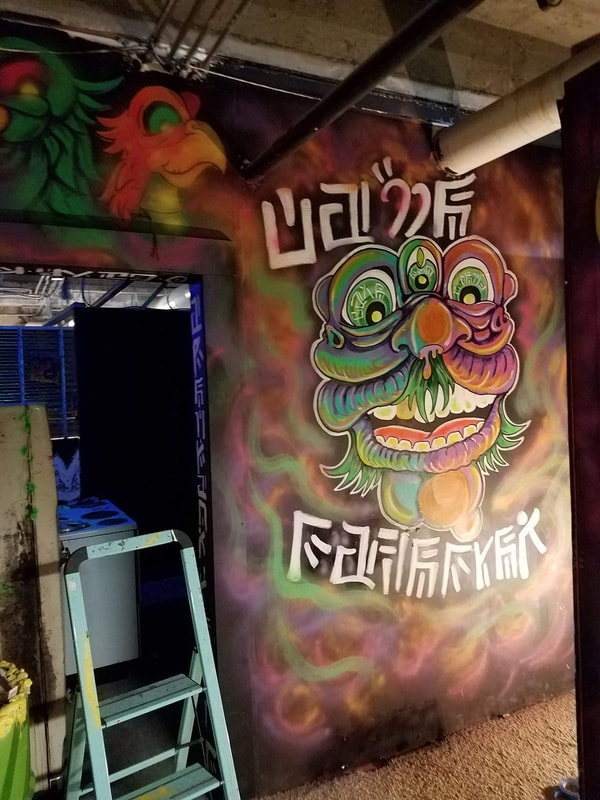 Come Together Black Light UV mural by Become More in Union Station - Graffiti Attic KC