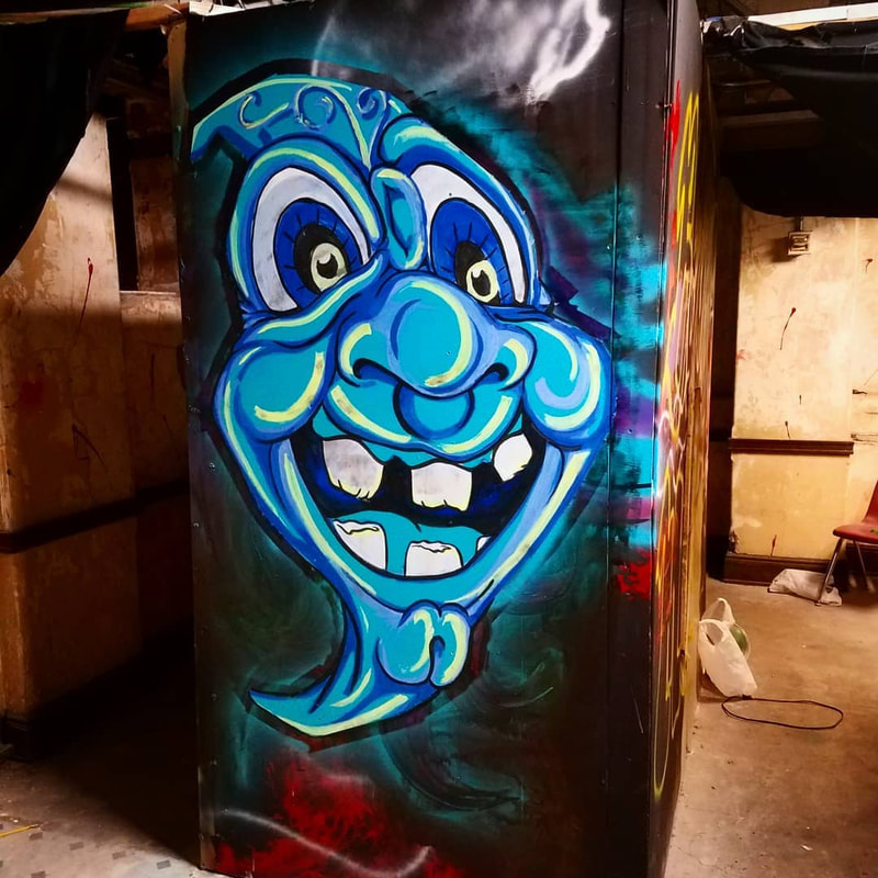 Moon Ghost - First Mural in Graffiti attic