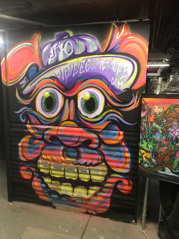 Funky Dog Creature -Mural by Become More at Graffiti Attic in Union Station KC MO
